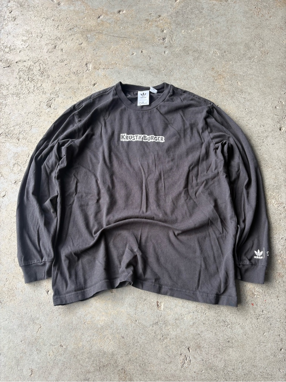 Men’s Adidas X Simpsons Krusty Burger Long Sleeve Tee - Black